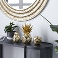 thumbnail image 2 of 10", 6", 4"H Gold Polystone Decorative Fruit Sculpture with Mirror Accents, by DecMode (3 Count), 2 of 10