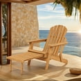 thumbnail image 5 of ALvantor Oversize Adirondack Chair with Footrest Outdoor Wood Folding Adirondack Chair with Pre-Assembled BackRest & SeatBoard for Patio Garden Backyard Brown, 5 of 8
