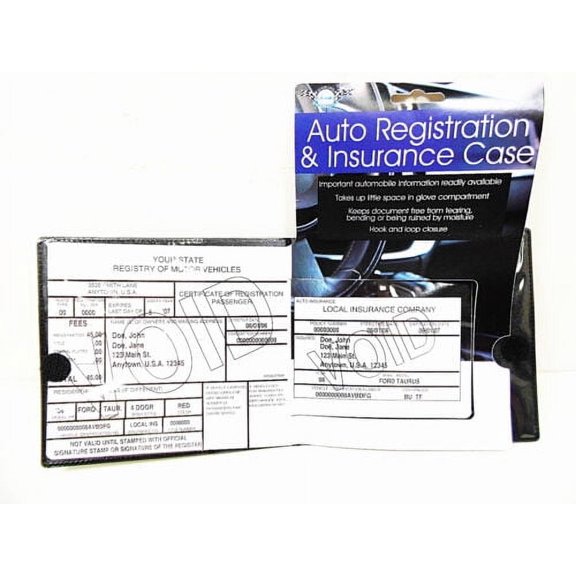 Sterling Auto Accessories Registration and Insurance Holders Black Universal Fit 1-Pack