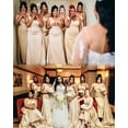 thumbnail image 2 of Vestido de dama de honor Rier con un solo hombro, sirena, satén champán, 2 of 8