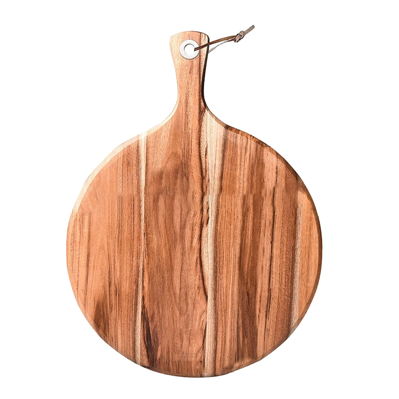 FXMLRLK Acacia Wood Cutting Board with Handle,11.8inch Chopping Board Round Cutting Board for Kitchen Charcuterie Board Tray Teak Meat Cheese Board Bread Serving Platter Butcher Block Pizza Board