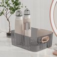 thumbnail image 5 of Large Capacity Clear Storage Box with Lid Dustproof Cosmetic Organizer Desktop Container 10.79x8.27x4.06 inch(Gray/L), 5 of 6