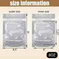 thumbnail image 2 of 8 OZ Foil Mylar Bag, Zip Lock Pouch Bags 6.75" x 9" x 3", 50 Pcs Reusable Stand Up Food Pouches Bags w/Notch, 2 of 6