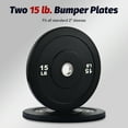 thumbnail image 5 of Preenex 15lb Bumper Plate Set Olympic Weight Plates for 2" Barbells & More Set of 2, 5 of 8