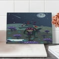 thumbnail image 2 of Fantasy Cutting Board, Red Riding Hood Themed Illustration of Wolf and a Little Girl by the Night, Decorative Tempered Glass Cutting and Serving Board, Small Size, Violet and Taupe, by Ambesonne, 2 of 5