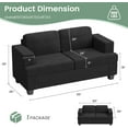 thumbnail image 5 of YOUDENOVA 2 Piece Set Comfy Sofa Couch, 3 Seater & Loveseat Sofa with Deep Seats, Modern Sleeper Couch for Living Room,Dark Grey Chenille, 5 of 8