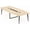 Brown, variant on Fnova 94.48" Conference Table with Cable Grommets, Large Boat-Shaped Meeting Room Table with Sturdy Metal Legs, Multi-Purpose Executive Desk for Office, Boardroom & Collaborative Workspaces