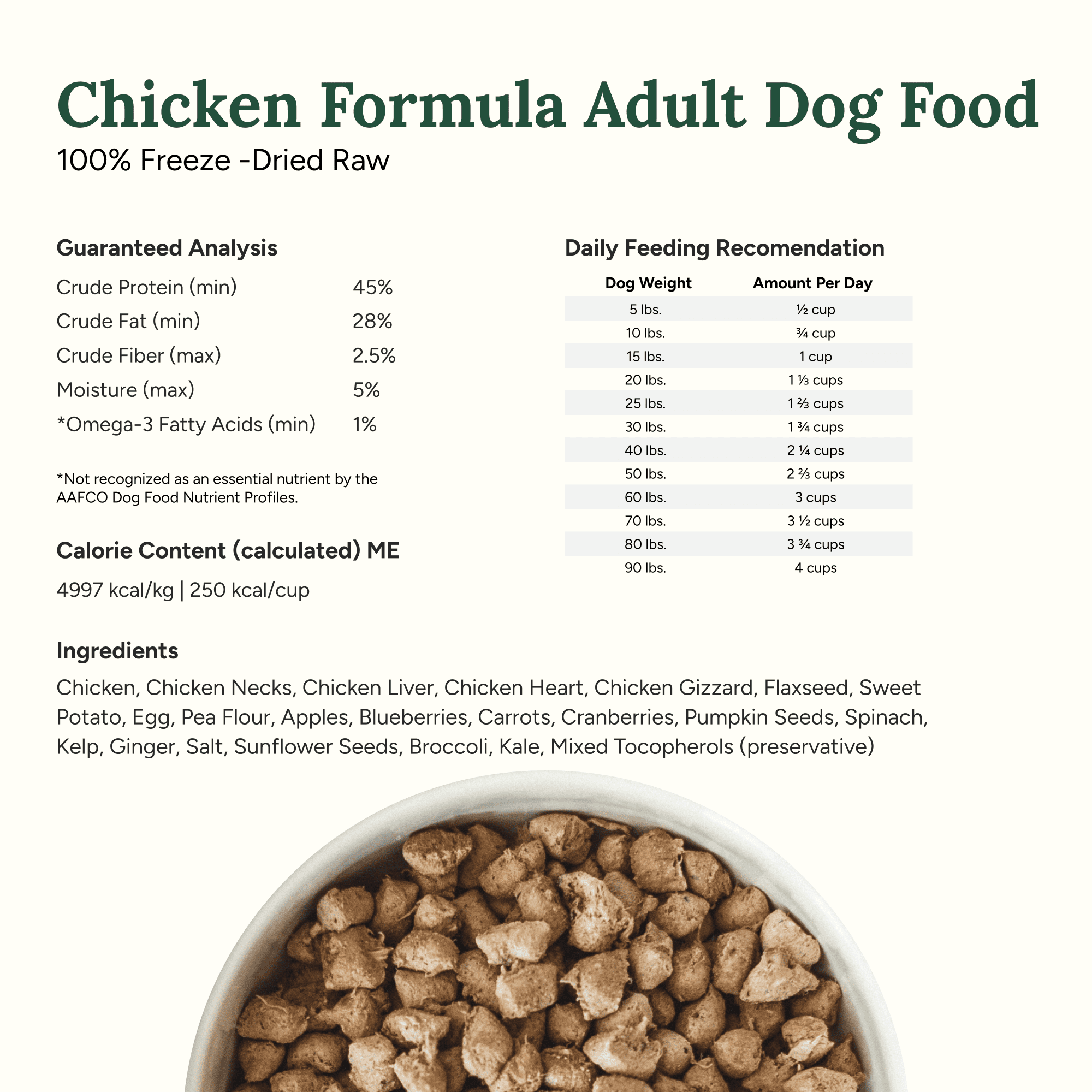 360 Pet Nutrition Chicken Flavor Freeze Dried Dog Food, 48 oz. Bag