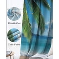 thumbnail image 3 of Beach Ocean Blackout Curtains for Bedroom Living Room Darkening Curtains 54 Inch Long Summer Blue Sky Botanical Tree Leaves Short Curtain for Small Window Treatment Insulated Grommet Drapes 42"x54"x2, 3 of 9