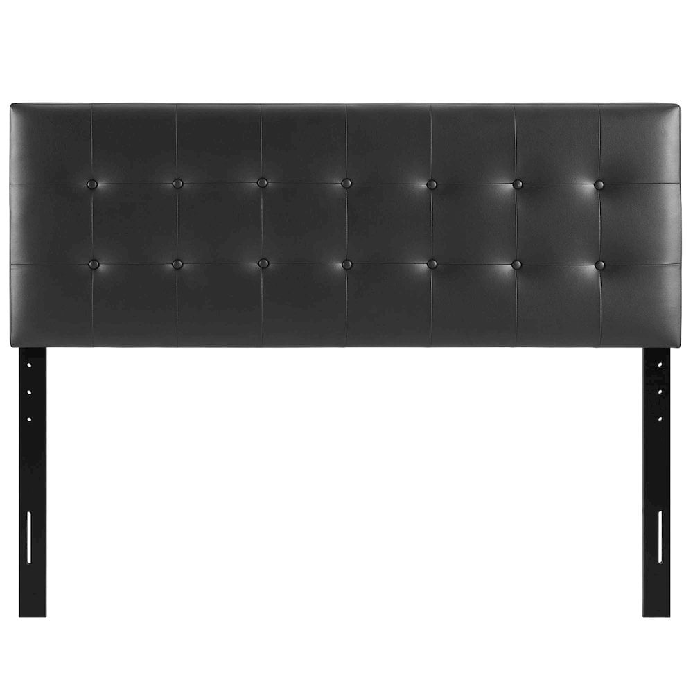 Modway Emily Queen Upholstered Faux Leather and Wood Headboard in Black