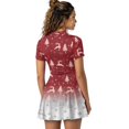 thumbnail image 2 of Chririnla Christmas Reindeer Tennis Dresses for Women Zip Front Athletic Dress with Shorts&2 Pockets Holiday Party Short Sleeve Midi Sundress Golf Workout Outfit Size XS-2XL, 2 of 7