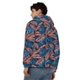 thumbnail image 4 of Wukai Tropical Leaves Print Men's Zip-Up Hoodie,Fleece Full-Zip Hoodie for Men, Hooded Sweatshirt-XX-Large, 4 of 5