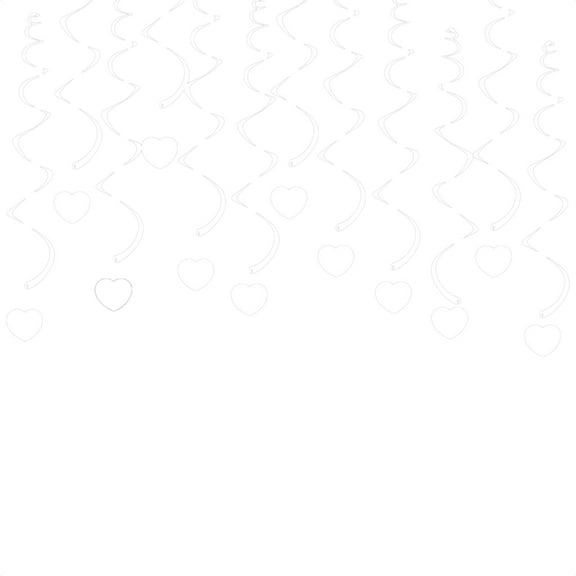 30pcs White Heart Swirl Streamers Hanging Decoration For Elegant Wedding And Festival Celebration Room Ceiling Ornament