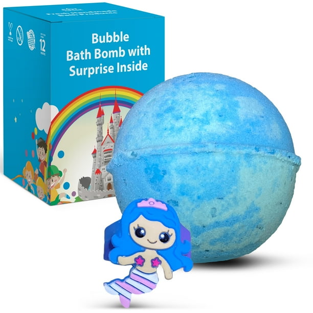 Bubble Bath Bomb for Kids with Surprise Ring Inside (Mermaid Ring