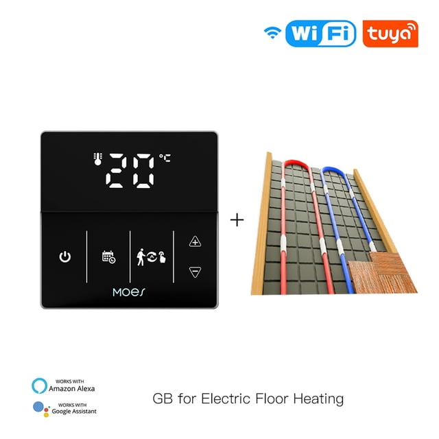 WiFi Smart Thermostat Gas Boiler Water Electric Floor Heating Controller Logo Color Adjustable Tuya Smart App Control ,Easy to Install