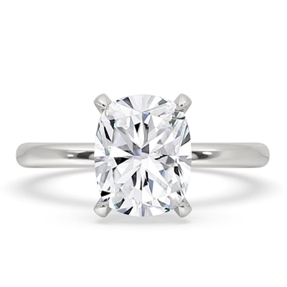 1 to 3 Carat Cushion Cut E VS1 Lab Grown Diamond Hidden Halo Engagement Ring