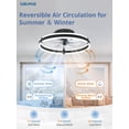 thumbnail image 5 of Lokivas 20" Black Modern Ceiling Fan with Light, Flush Mount, Quiet 6 Speeds, Dimmable LED, App and Remote Control for Indoor, 5 of 8