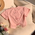 thumbnail image 4 of Cethrio Girls Cotton T-shirts, Cute Short Sleeve Casual Crew Neck Summer Tops Kids Tees Pink Size 8, 4 of 7