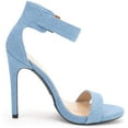 thumbnail image 4 of BURUDANI Women's Ankle Strap Open Toe Stilettos High Heel Sandals Party Dress Blue/Jean Size 5.5, 4 of 4