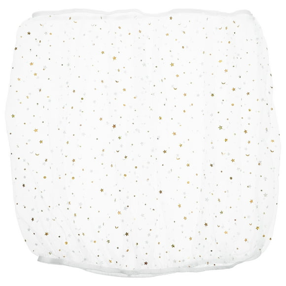 Atrapa-comida para jaula de pájaros, cubierta decorativa de tul, red de malla elástica, falda para jaula de pájaros