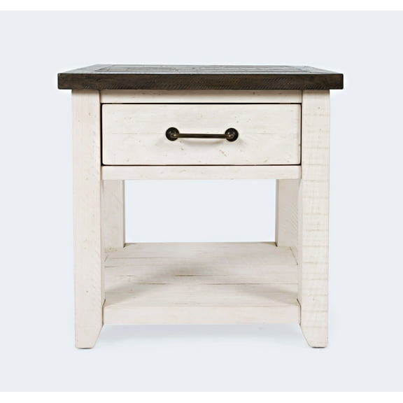 Jofran Madison County Rustic Reclaimed Pine Farmhouse Harris End Table