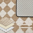 thumbnail image 3 of Pentantan 5’x 8’ Shag Area Rugs, Soft Fluffy Modern Checkered Indoor Carpet for Living Room Bedroom, Camel & White, 3 of 7