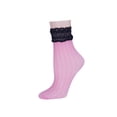 thumbnail image 4 of MeMoi Women's Diamond Floral Lace Anklet Socks - Womens - Female, One Size, Petal Pink, 4 of 6