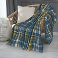 thumbnail image 2 of ZNDUO Scottish Checkered Blue Seamless Pattern Pattern Thickening Blanket, Fluffy Soft Cozy Flannel Throw Blankets, 50"x40" Inches, 2 of 8