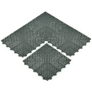Greatmats Open Grid Interlocking Garage Floor Tiles, Black 25 Pack 1x1 Ft