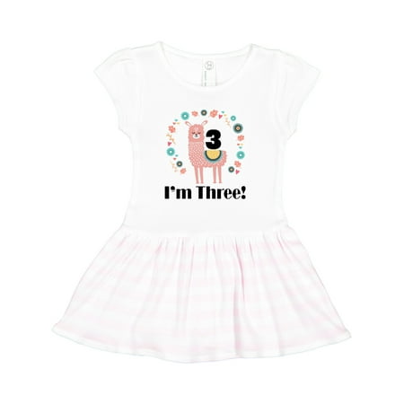 

Inktastic 3rd Birthday Llama for Girl Gift Toddler Girl Dress