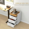 thumbnail image 6 of NEW 3 Drawer Home Office Storage Cabinet, Office Drawer on Wheels with Removable Tray, Under Desk Printer Stand with Storage, White, 6 of 8