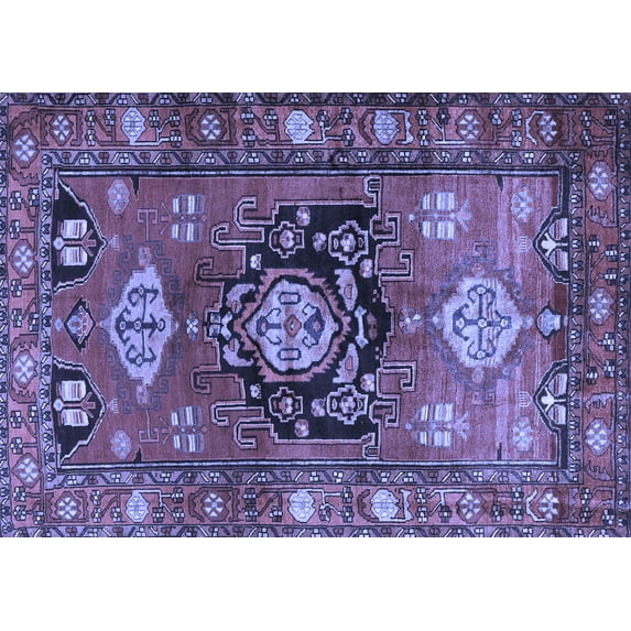 Ahgly Company Indoor Rectangle Persian Blue Traditional Area Rugs, 3' x 5'