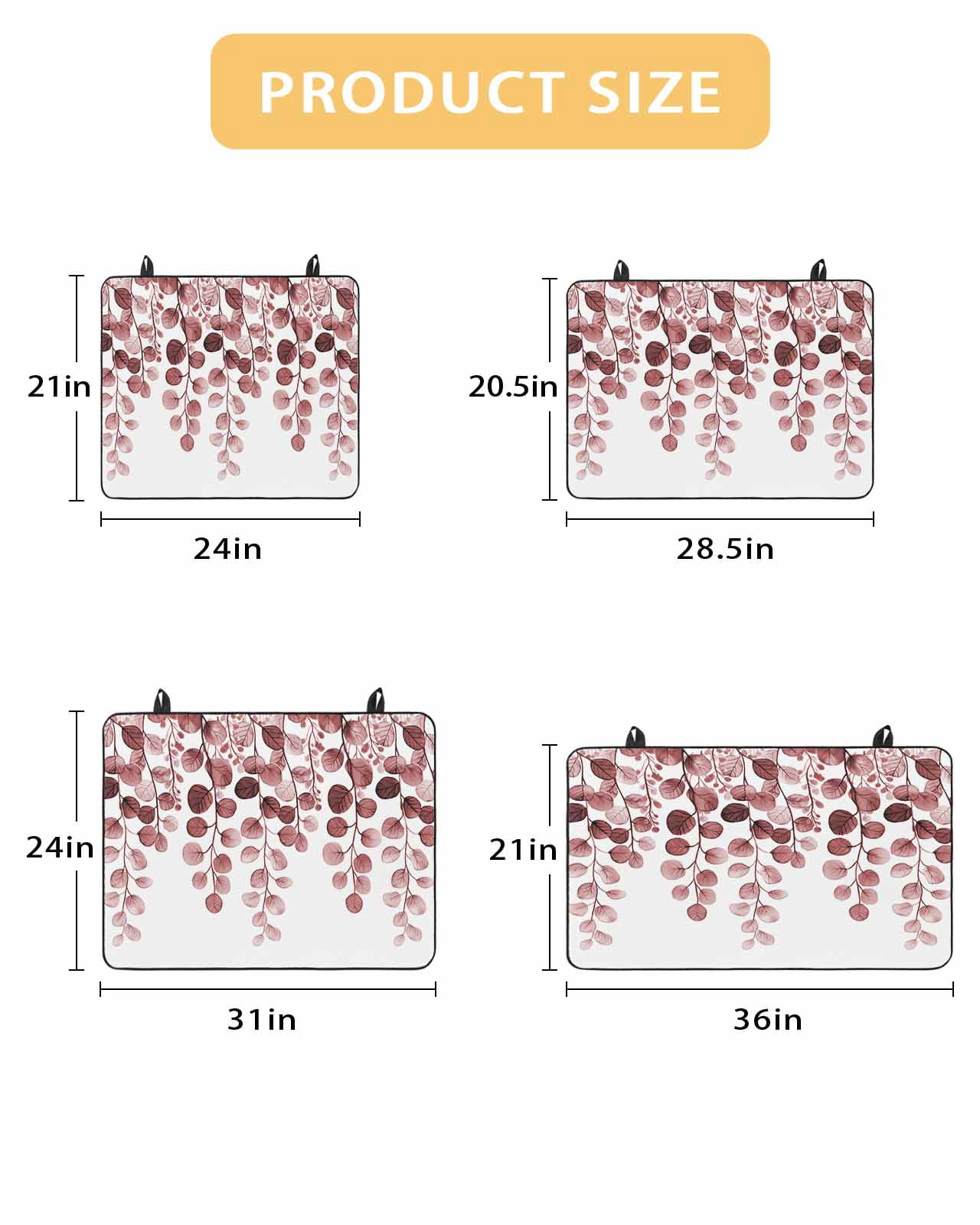 nqOlkjepod Large Induction Cooktop Protector Mat 36"x21", Red Eucalyptus Leaves Stove Top Covers for Electric Stove, Watercolor Floral Leaf Plants Stove Burner Cover Mats, Glass Top Stove Cover