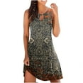 thumbnail image 2 of SMihono Robe d'Été pour Femmes Grande Taille Mode pour Femmes Imprimée Décontractée à Col Rond Sans Manches Longue Robe, 2 of 5