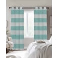 thumbnail image 3 of Aqua Striped Blackout Curtains 63 Inches Long for Bedroom, Rustic Farmhouse Stripes Thermal Insulated Room Darkening Black Out Window Curtain Panels Grommet Drapes for Living Room, 3 of 8