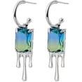thumbnail image 5 of QQTDFG Fashion 925 Silver Zircon Earrings Ear Hook Women Wedding Drop Dangle Jewelry-Blue, 5 of 8