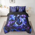 thumbnail image 2 of Manfei Goldfish 7pcs Bedding Comforter Set,Constellation Horoscope Queen Bedding Sets,Purple Blue Ombre Queen Sheet Sets For Girls Boys,Luxury Bedroom Decor Reversible, 2 of 8