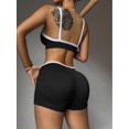 thumbnail image 4 of Brassiere And Shorts Set Sports Bras For Women Halter Strap Quick-Drying Sports Underwear Set, Shock-Absorbing, Cushioned Yoga Bra, Outdoor Running And Fitness Wear Black M, 4 of 5
