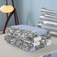 thumbnail image 5 of Homewish Geometric Stripes Zipper Twin Comforter Sets with Fitted Sheet and 2 Pillowcases for Girls, Blue Gray White Zipper Bedding Set, 5 of 7