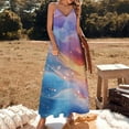 thumbnail image 2 of Purple Blue And Gold Wave Sleeveless Dress for Women Clothing Female Women's Summer Skirt, 2 of 7
