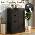 thumbnail image 2 of Gymax Armoire de Salle de Bain Armoire de Rangement Autoportante avec 4 Tiroirs 1 Armoire Fermée Noir, 2 of 6