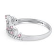 thumbnail image 3 of AFFY Simulated Multi Stone Aurora Princess Style Engagement Crown Ring In 14k White Gold Over Silver-4.5, 3 of 6