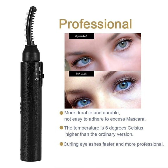 WALFRONT Eyelash Curler, Electric Eyelash Tool,Electric Heated Eyelash Curler Double Side Long Lasting Curling Makeup Tool With Comb