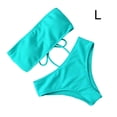 thumbnail image 3 of Sonducket Traje de baño dividido para mujer Bustier sin tirantes Acolchado Poliéster Ajustable Traje de baño Vacaciones Viajes Fiesta Ropa de playa Cian Type2 NO2 Sonducket OD021066-18, 3 of 6