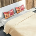 thumbnail image 5 of Yayeee Pillowcase Queen Size Set of 2 Satin Wrinkle Resistant Pillow Case, Orange Hand Drawn Floral, 5 of 8