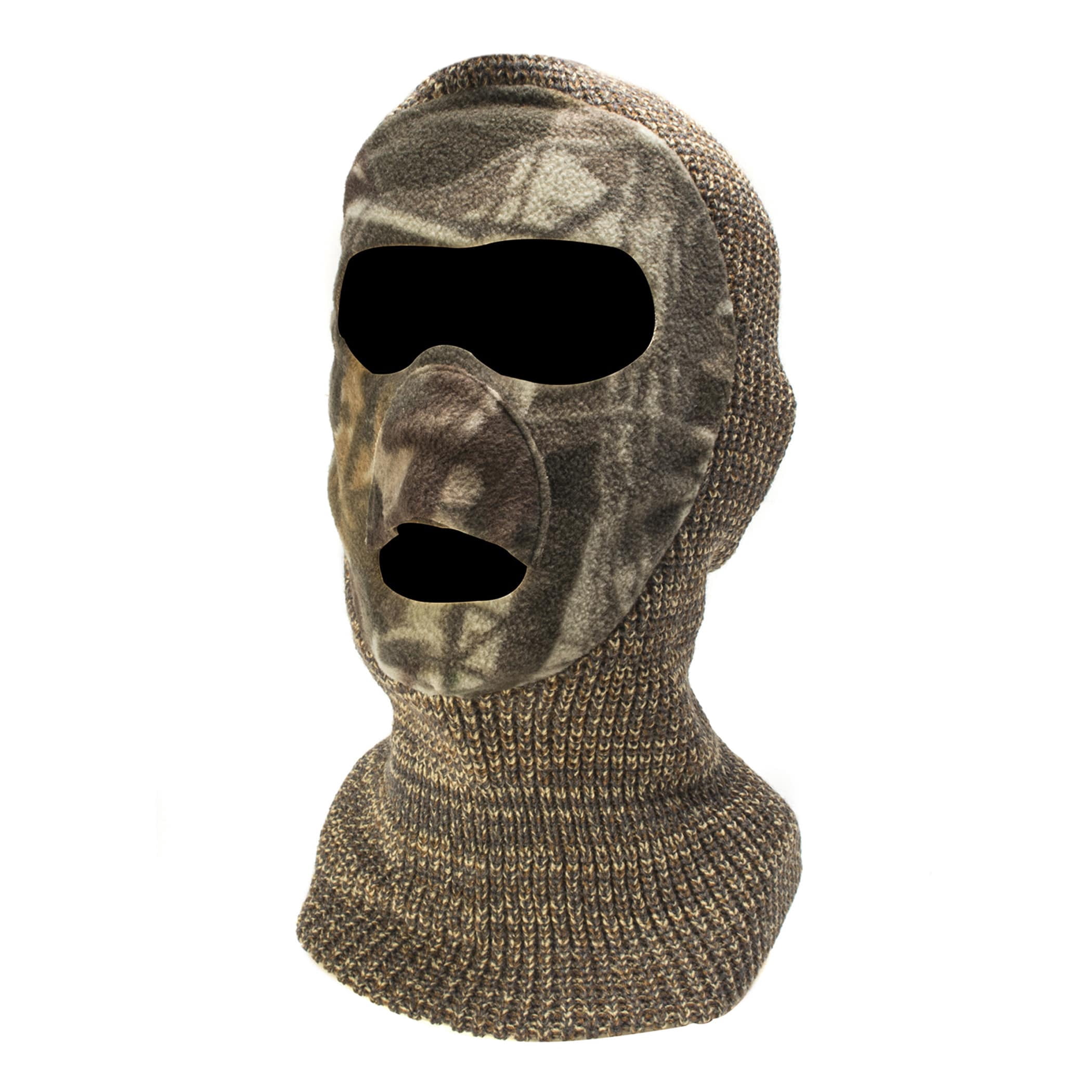 Muk Luks Youth Knit and Fleece Patented Mask for Hunting and Cold Weather, Adventure Grey