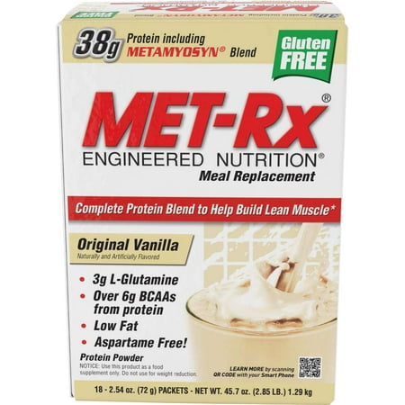 MET-Rx Meal Replacement Original Vanilla Protein Powder, 2.54 oz, 18