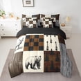 thumbnail image 2 of Feelyou Wildlife Bear Teens Bedding Comforter Set 7pcs, Vintage Buffalo Plaid Queen Bedding Sets, Rustic Farmhouse Theme Reversible Queen Sheet Sets, Luxury Bedroom Decor, 2 of 8