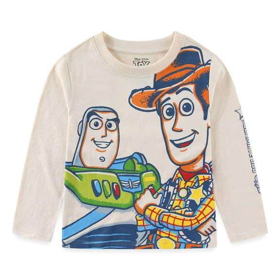 Disney Toy Story Woody and Buzz Lightyear Long Sleeve Shirt (Boys), Sizes 2T-7