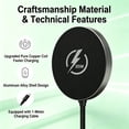 thumbnail image 4 of Magnetic Wireless Charger,25W Fast Charging Wireless Charging Pad Compatible with iPhone 17/16/15/14/13Pro Plus,Max & AirPods 4/3 Pro Portable Wireless Charger,Black, 4 of 11